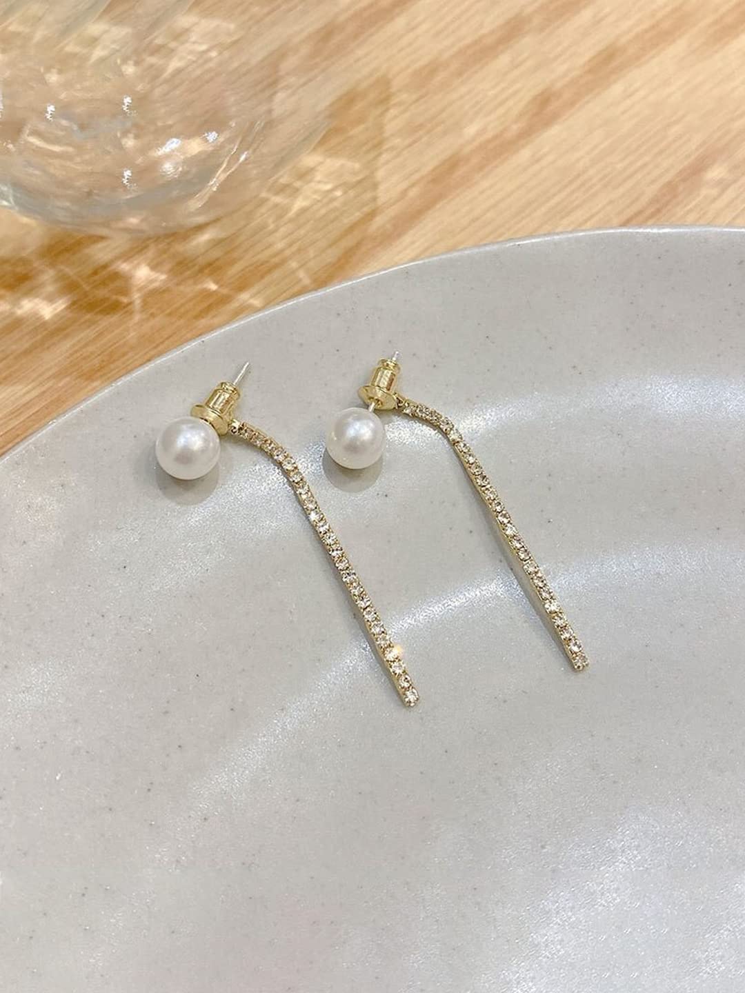 Yellow Chimes Earrings for Women and Girls Drop Earrings for Girls | Gold Toned Pearl & Crystal Drop Earrings | Birthday Gift for girls and women Anniversary Gift for Wife