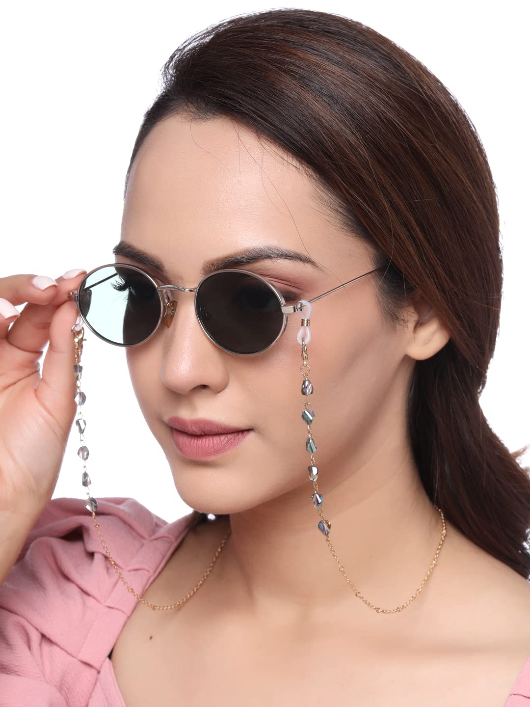 Yellow Chimes Sunglasses Chain for Women Eyeglasses Chain Multicolor Beadded Face Mask Chains Sunglasses Accessories/Sunglasses Lanyard for Girls and Women (Style-18)