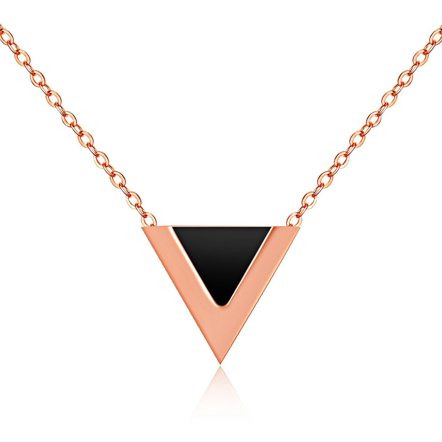 Yellow Chimes Western Style The V Sign Rose Gold Stainless Steel Never Fading Pendant for Women & Girls