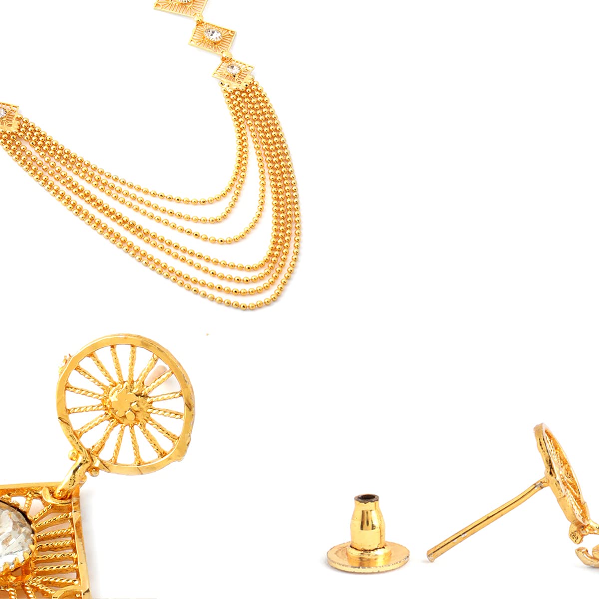 Yellow Chimes Jewellery Set for Women and Girls Gold Jewellery Set for Women | Gold Plated Necklace Set | Mutilayer Jewellery Set | Birthday Gift for girls and women Anniversary Gift for Wife