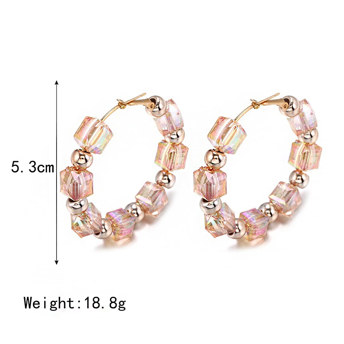 Yellow Chimes Earrings For Women Gold Tone Pink Crystal Studded Hoop For Women and Girls