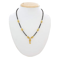 Yellow Chimes Combo of 2 PCs Ethnic Traditional Gold Plated Black Beads Mangalsutra Pendant Necklace for Women and Girls