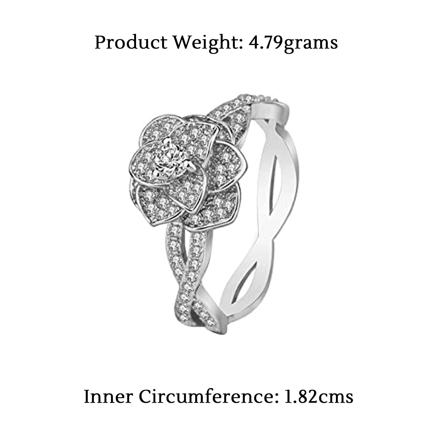 Zevrr 92.5 Sterling Silver Leaf Shape Swarovski Zirconia Platinum Plated  Ring at Rs 110/gram | 925 खरी चांदी की अंगूठी in New Delhi | ID: 19900677373