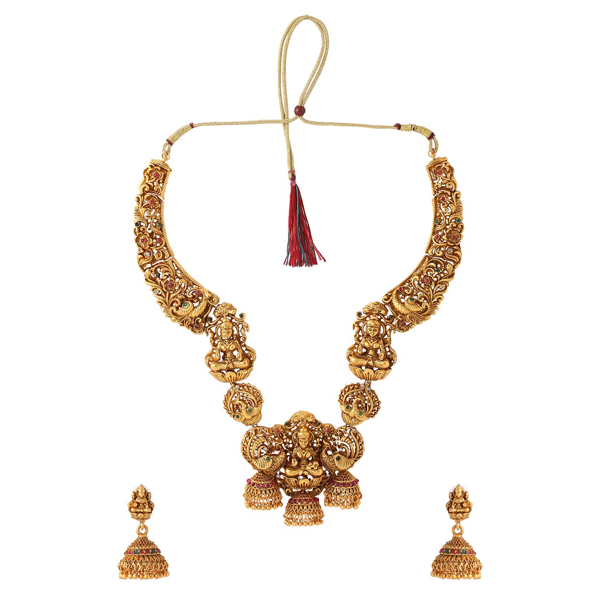 Yellow Chimes Jewellery Set for Women and Girls | Gold Plated Temple Jewellery Set Traditional | Accessories Jewellery for Women| Birthday Gift for girls and women Anniversary Gift for Wife