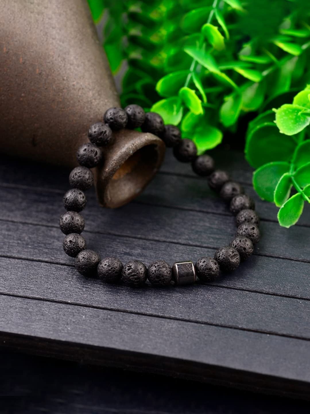 Yellow Chimes Bracelets for Men and Boys Black Beads Bracelet for Men | Anti-Swelling Black Obsidian Bracelets,Stretchable Mens Bracelets | Birthday Gift for Men and Boys Anniversary Gift for Husband