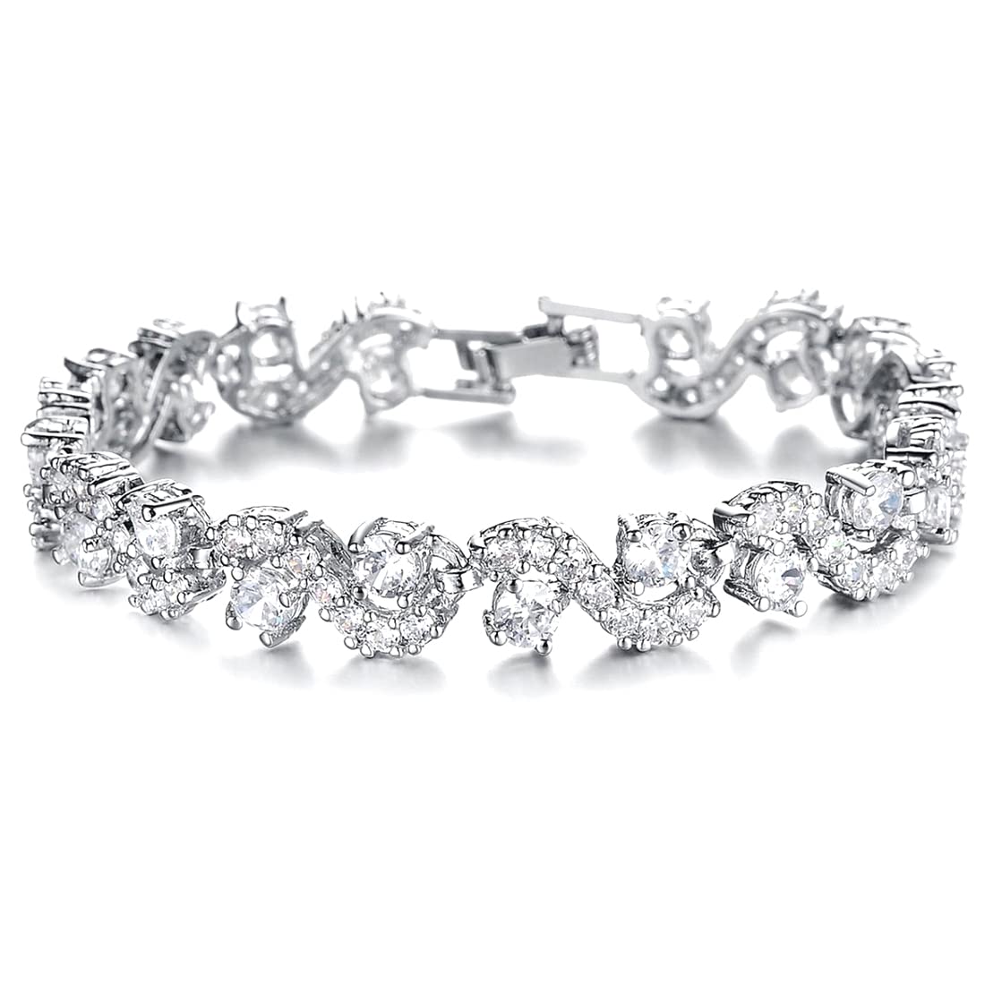 Kairangi Valentine Gift for Girls Crystal CZ Bracelet for Women & Girls (YCFJBR-0005985WH)