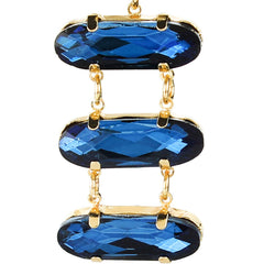 Yellow Chimes Stylish Blue Crystal Stacks Gold Plated Drop Earrings for Women and Girls