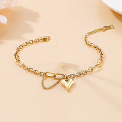 Yellow Chimes Bracelet for Women and Girls Golden Charm Bracelets for Women and Girls | Gold Plated Heart Charm Chain Bracelet | Birthday Gift For girls and women Anniversary Gift for Wife