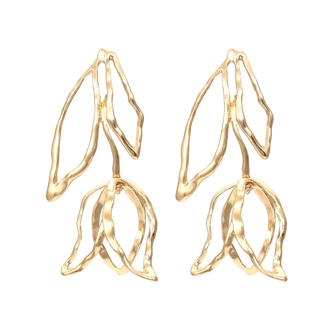 Yellow Chimes Earrings For Women Gold Toned Leaflet Designed Drop Earrings For Women and Girls