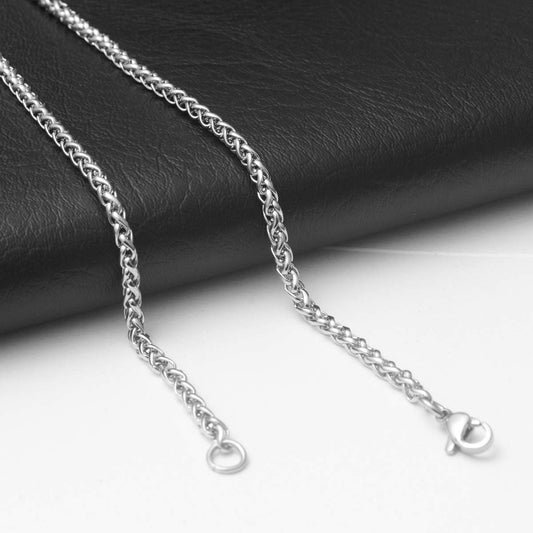 Yellow Chimes Chain for Men and Boys Silver Chain Interlinked Neck Chain | Stainless Steel Chains for Men | Accessories Jewellery for Men | Birthday Gift for Men & Boys Anniversary Gift for Husband