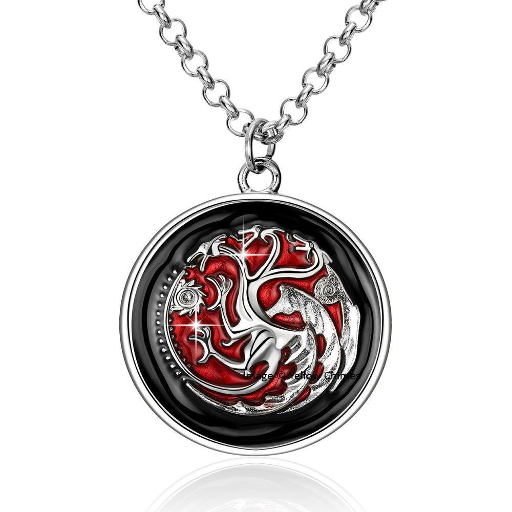 Yellow Chimes Pendant for Men Red Men Pendant Dragons on The Wall- Game of Thrones 100% Stainless Steel Pendant for Boys and Men.