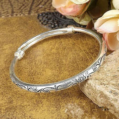 Kairangi Bracelet for Women and Girls | Round Shape Silver Tone Hand Cuff Kadaa Bracelet | Birthday Gift for Girls and Women Anniversary Gift for Wife