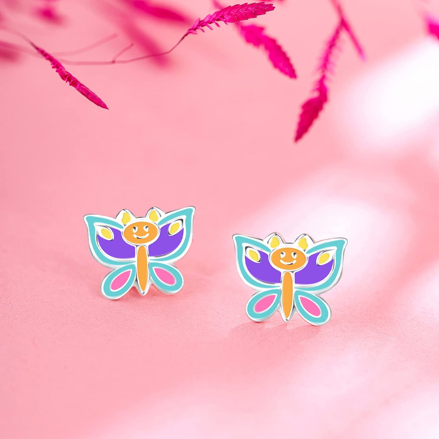 Raajsi by Yellow Chimes 925 Sterling Silver Stud Earring for Girls & Kids Melbees Kids Collection Butterfly Designed |Birthday Gift for Girls Kids | With Certificate of Authenticity & 6 Month Warranty