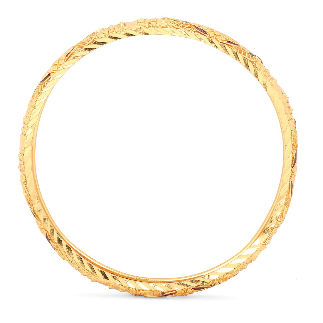 Yellow Chimes Bangles for Women and Girls Traditional Gold Bangles for Women Gold Plated Bangles for Girls 2 Pcs Bangles | Birthday Gift For Girls & Women Anniversary Gift for Wife