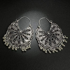 Yellow Chimes Combo of Three Pairs Classic Crafted Traditional Silver Oxidised Chand Bali Earrings For Women & Girls