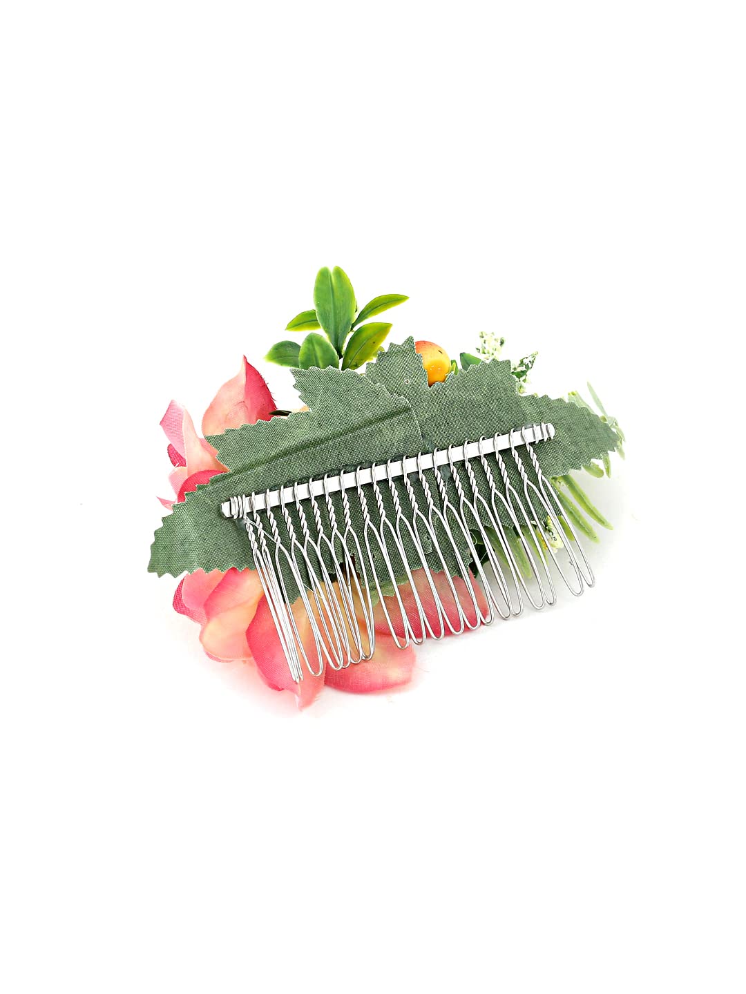 Yellow Chimes Comb Pin for Women Hair Accessories for Women Floral Hair Pins for Women Artificial Floral Hair Pin Bridal Hair Accessories for Wedding Side Pin/Hair Clip/Juda Pin Accessories for Women