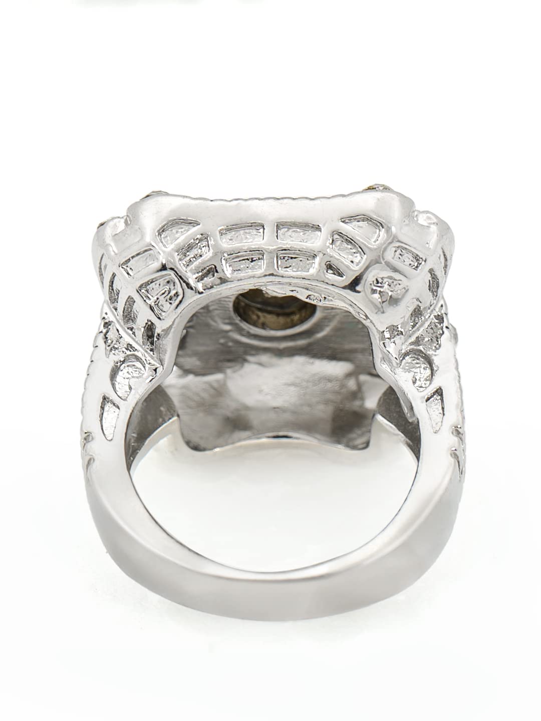 Yellow Chimes Rings for Women and Girls Crystal Ring for Girls |Adjustable Crystal Rings | Silver ToneSquare Shaped Finger Ring for Women|Birthday Gift For girls and women Anniversary Gift for Wife