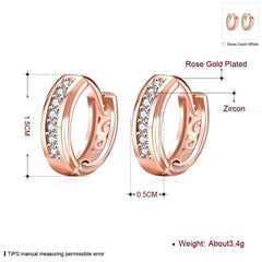 Yellow Chimes Fashionable Rose Gold Clip on Earring Cubic Zirconia Metal Clip-on Earring for Women and Girls