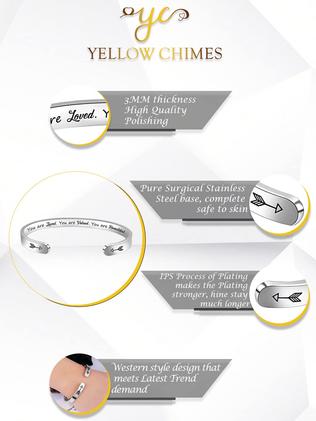 Yellow Chimes Bracelet for Unisex Dream Believe Achieve Inspirational –  YellowChimes
