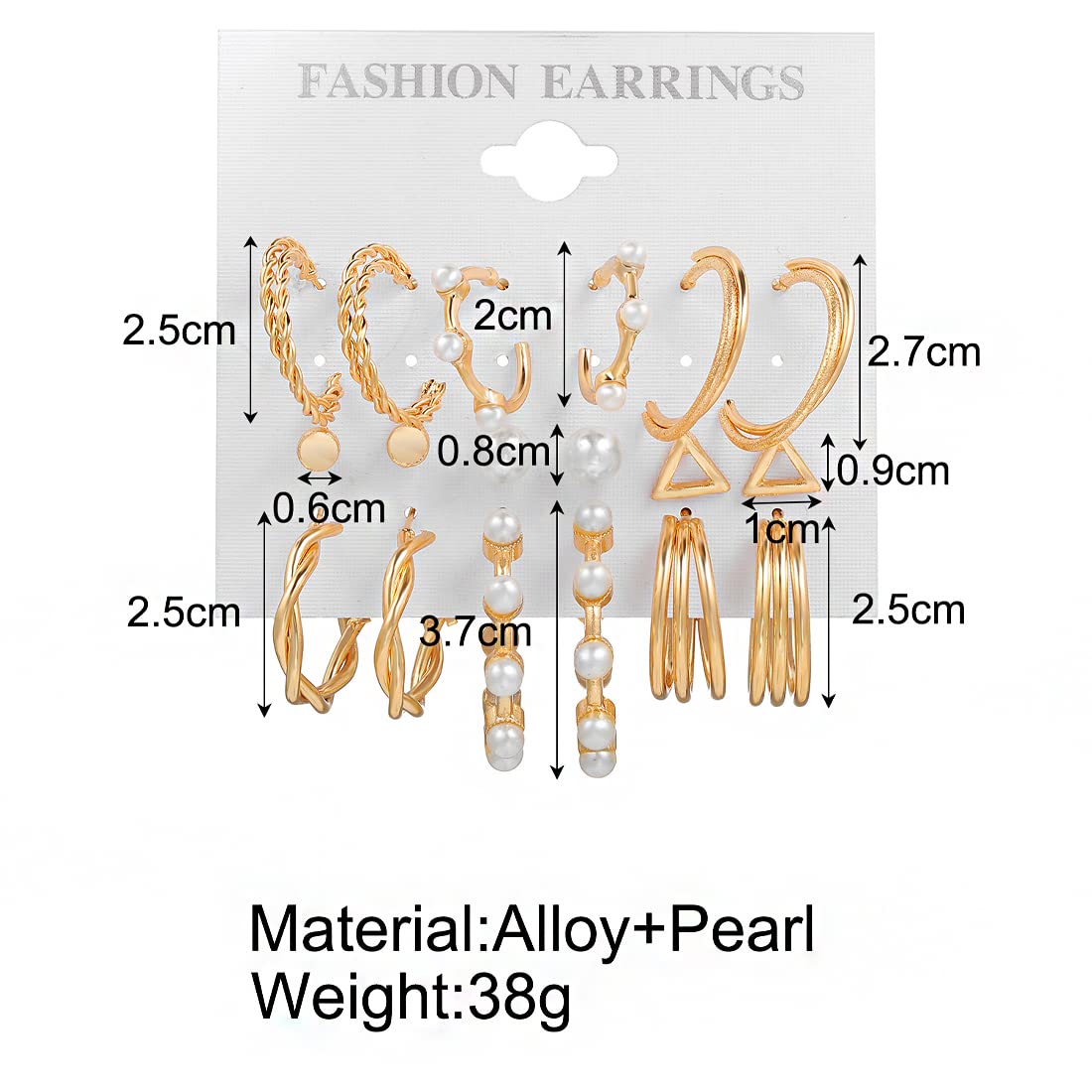 Yellow Chimes Hoop Earrings for Women Set Of 9 Pairs Gold Plated Combo Hoop Stud Earrings Set For Women and Girls