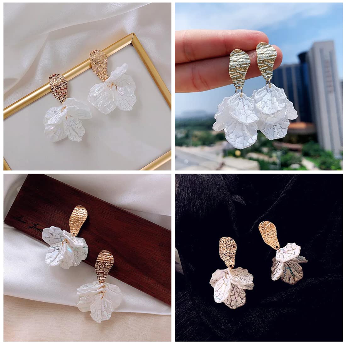 Yellow Chimes Earrings For Women White color Floral Shaped Pearl Drop Earrings For Women and Girls