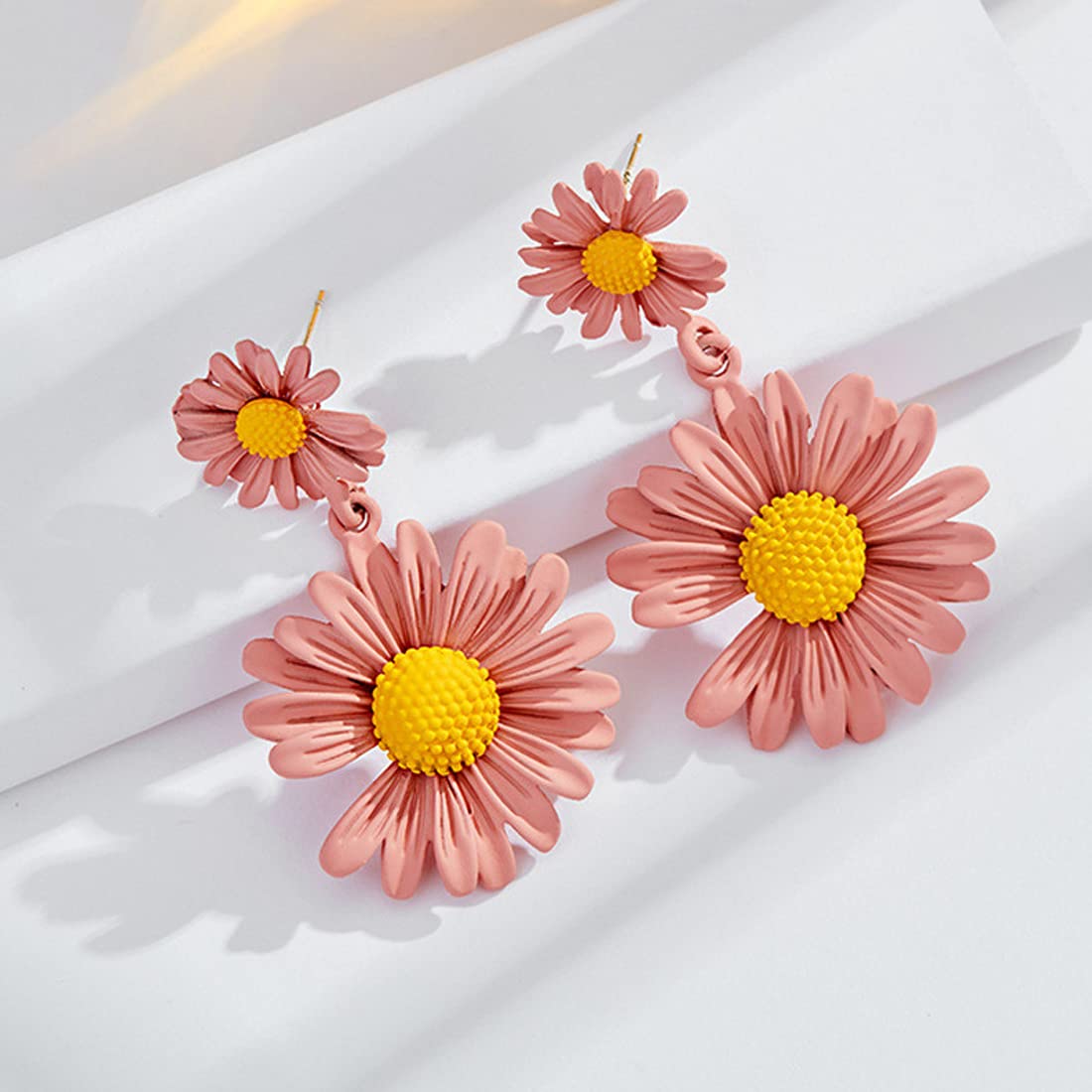 Yellow Chimes Drop Earrings for Women Combo of 2 Pairs Floral Drop Earrings Yellow Peach Casual Wear Drop Earrings For Womens and Girls.