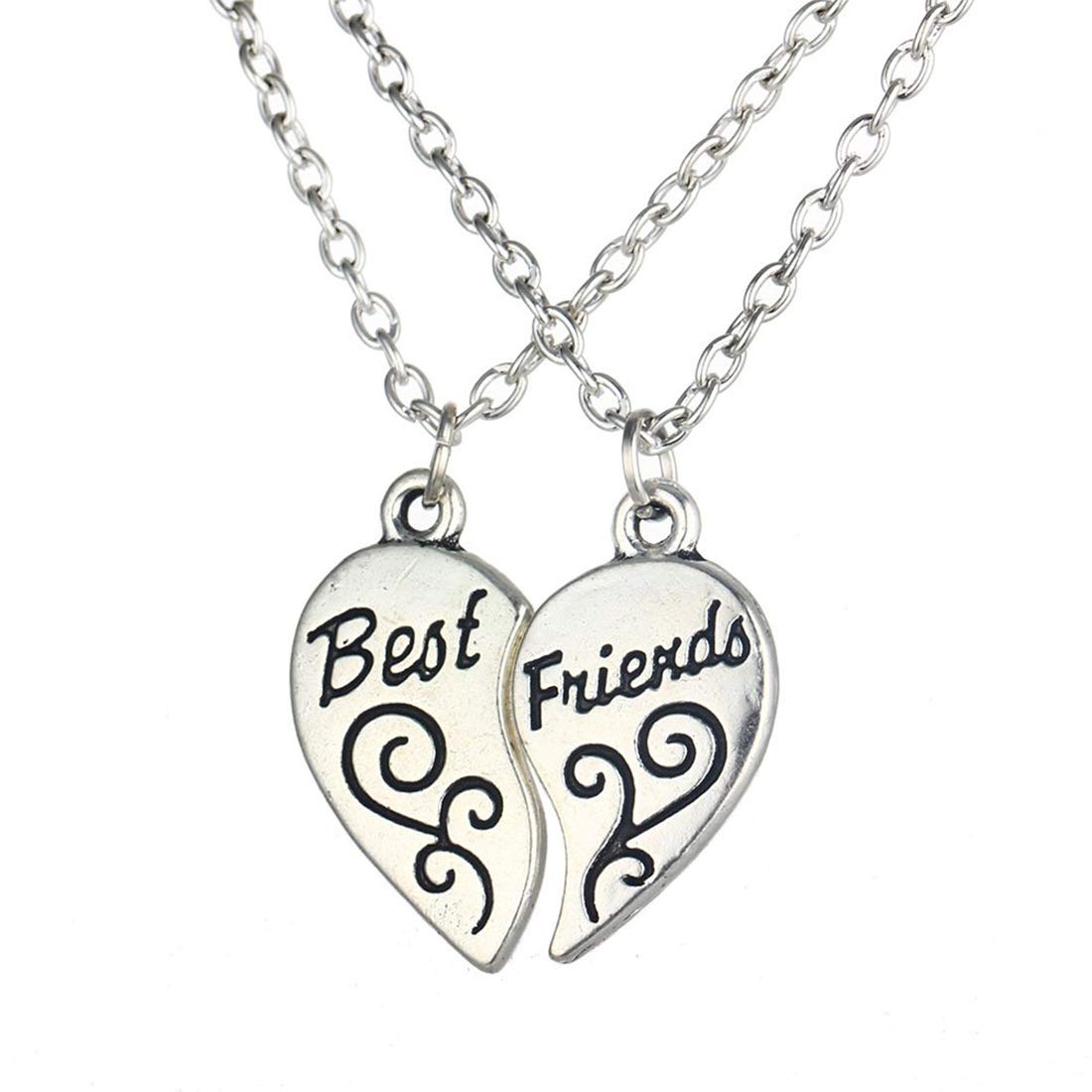 Yellow Chimes Pendant for Women Friendship's Day Special Carved Heart Locket Best Friends 2 PCS Combo Necklace Chain Pendant for Girls and Boy's.Bestie Gift!