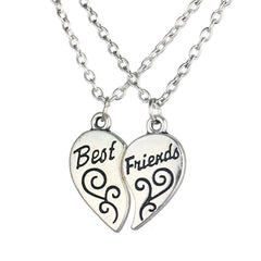 Yellow Chimes Pendant for Women Friendship's Day Special Carved Heart Locket Best Friends 2 PCS Combo Necklace Chain Pendant for Girls and Boy's.Bestie Gift!