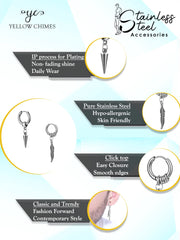 Yellow Chimes Earrings for Men and Boys | Fashion Hoop Earrings Set| Stainless Steel Huggie Hoop Earrings | Birthday And Anniversary Gift