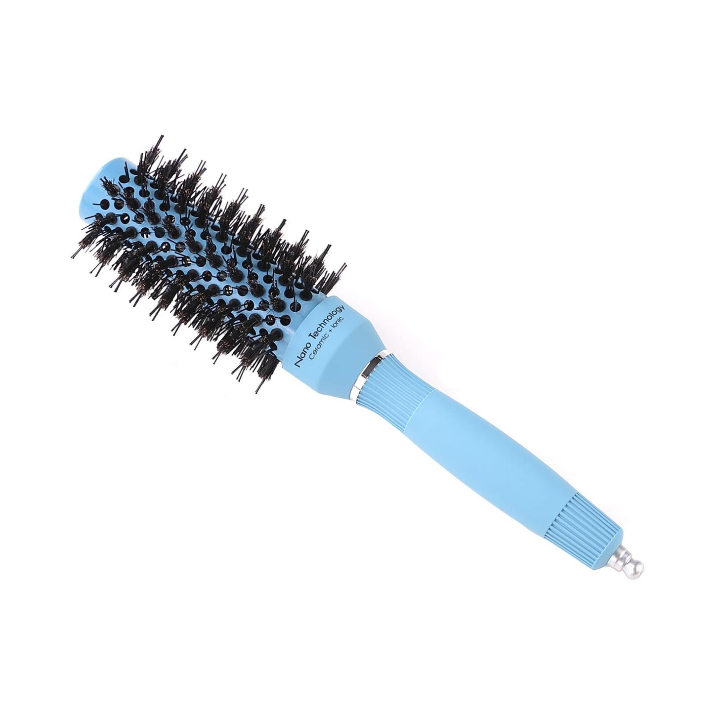 Yellow Chimes Hair Brush with Ion-Infused Thermal Ceramic Technology, Anti-Static Boar Bristles, Additional Styling Tip, Adds Volume and Shine, Blow Drying, Straightening, Curling Round Brush