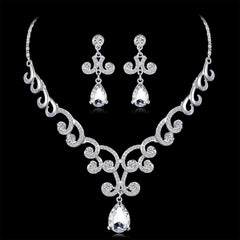 Yellow Chimes Exclusive Sparkling Crystals Jewellery Set with Earrings Necklace Set for Women and Girls