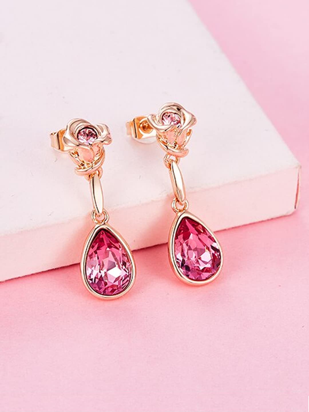 Swarovski hot sale pink earrings