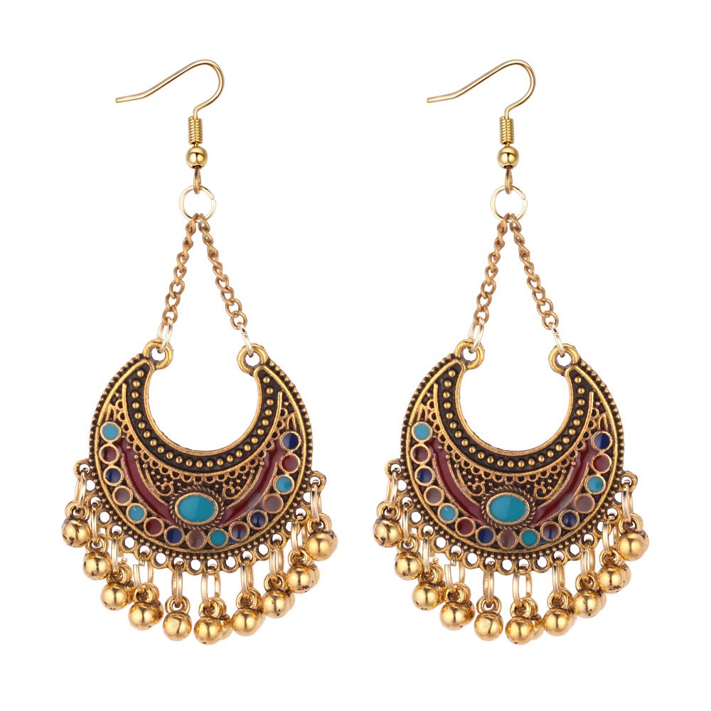 Yellow Chimes Antique Ethnic Fusion Chandbali Earrings for Women & Girls…