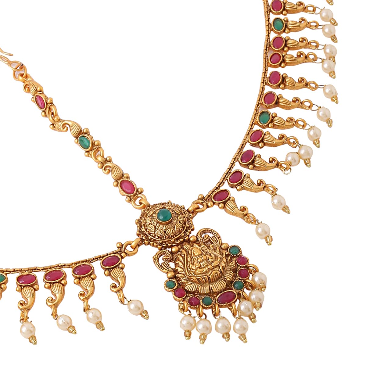 Yellow Chimes Head Chain For Women Gold Toned Multicolor Temple Bridal Traditional Mathapatti For Women and Girls