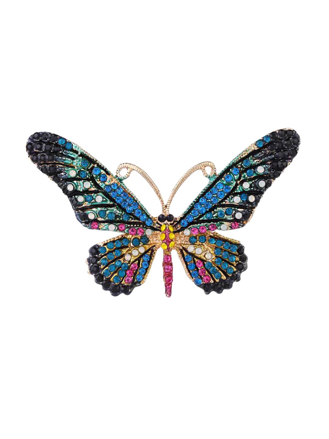 Yellow Chimes Brooch for Women Blue Butterfly Shaped Brooch Fashionable Brooch for Girls and Women.