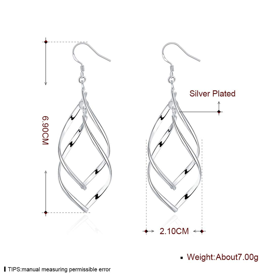 Yellow Chimes Drop Earrings for Women Silver Plated Leaf Shaped Drop Earring for Women and Girls