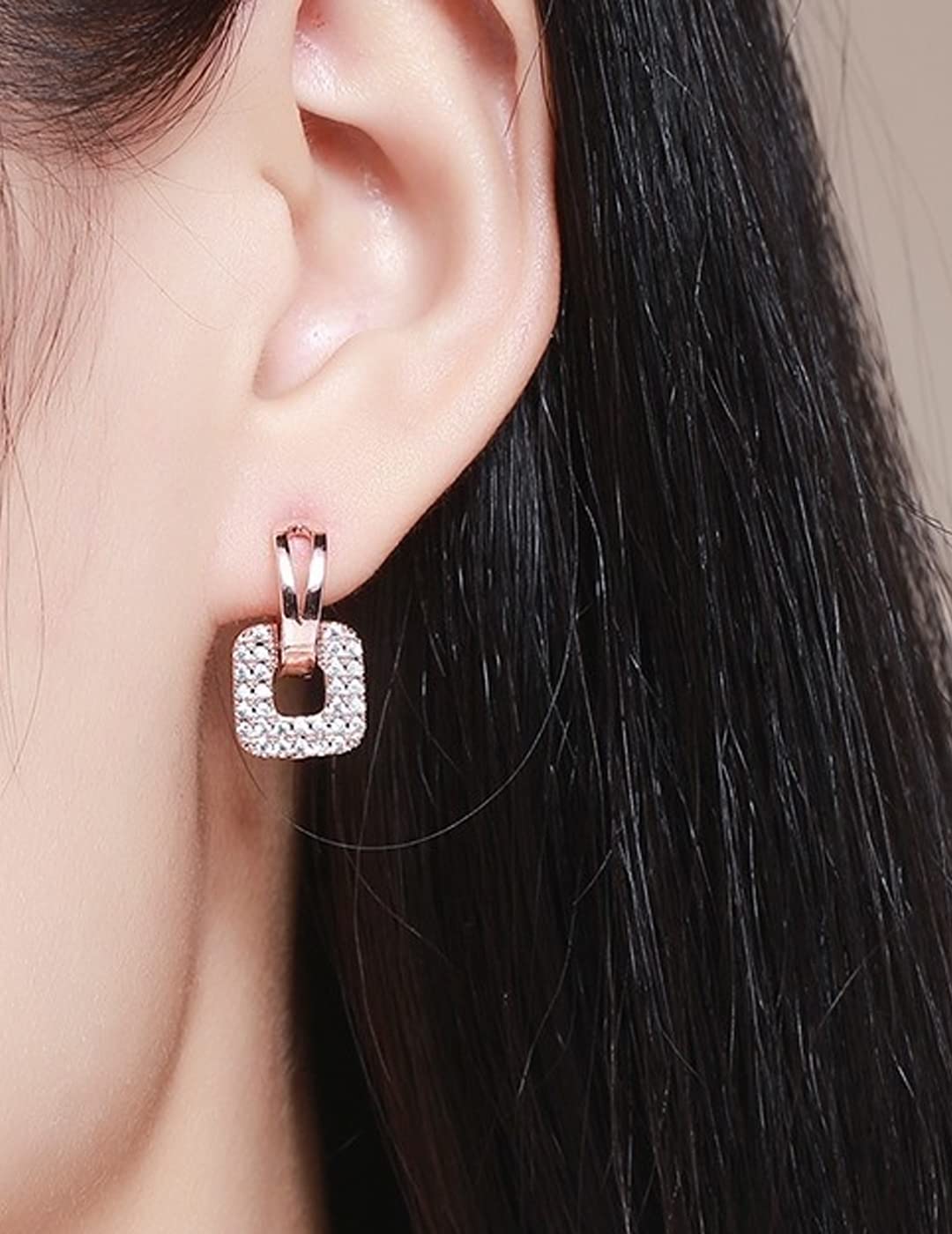 Yellow Chimes Earrings for Women and Girls Drop Earring for Girls | Gold Plated Crystal Studded Square Shaped Drop Earrings | Birthday Gift for girls and women Anniversary Gift for Wife