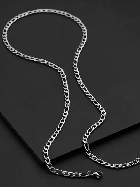 Yellow Chimes Chain for Men and Boys Silver Figaro Neck Chain for Men | Stainless Steel Chains for Men | Birthday Gift for Men and Boys Anniversary Gift for Husband