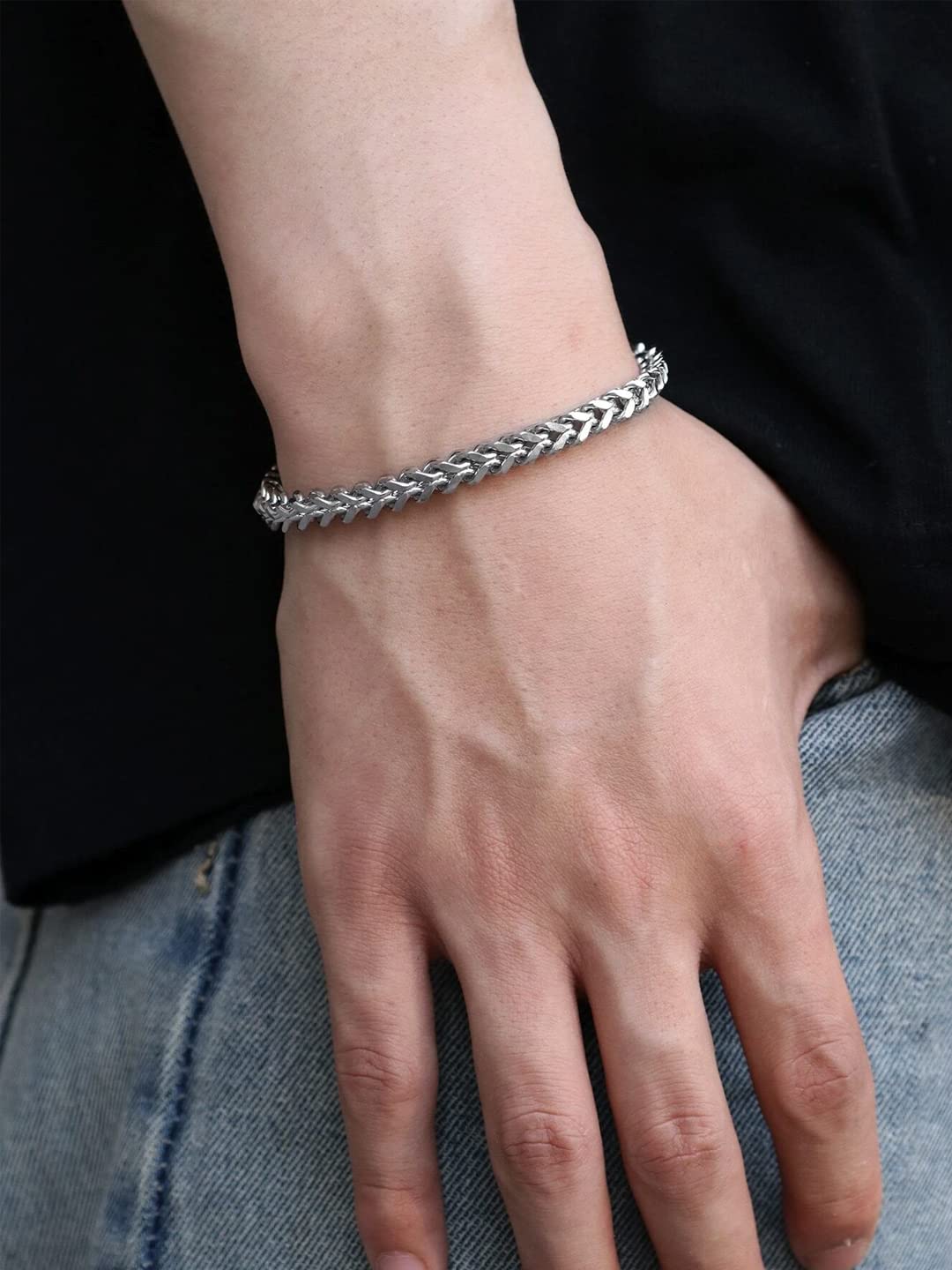 Modern Silver Chain Bracelet For Men No:5 | Boutique Ottoman Jewelry Store