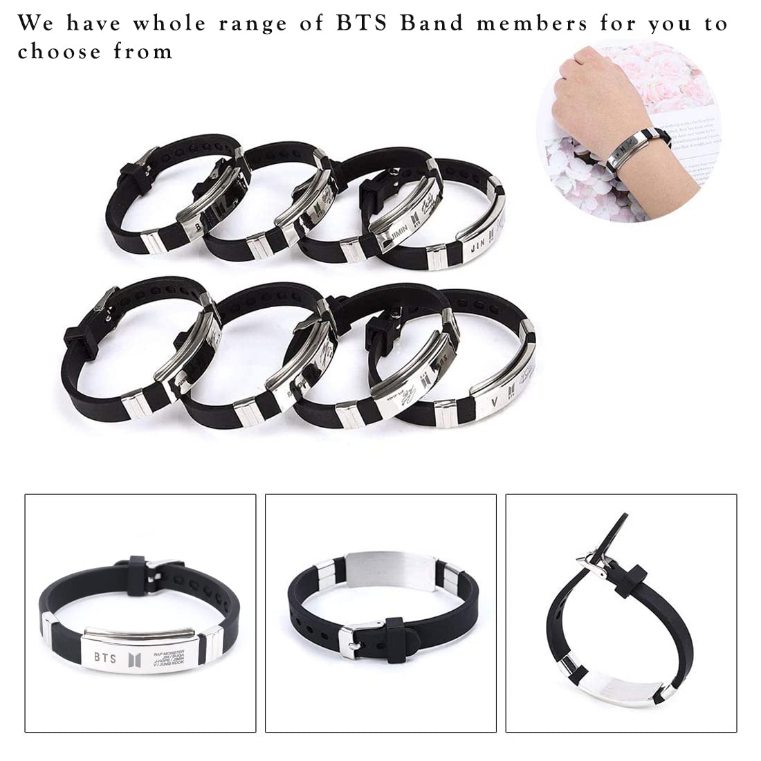 accessoo Trending BTS Locket Pendant Bracelet Combo For BTS Boys