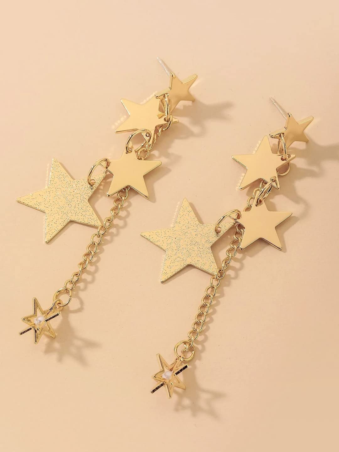 Yellow Chimes Earrings For Women Gold Toned Star Designed Hanging Chain Dangler Earrings For Women and Girls