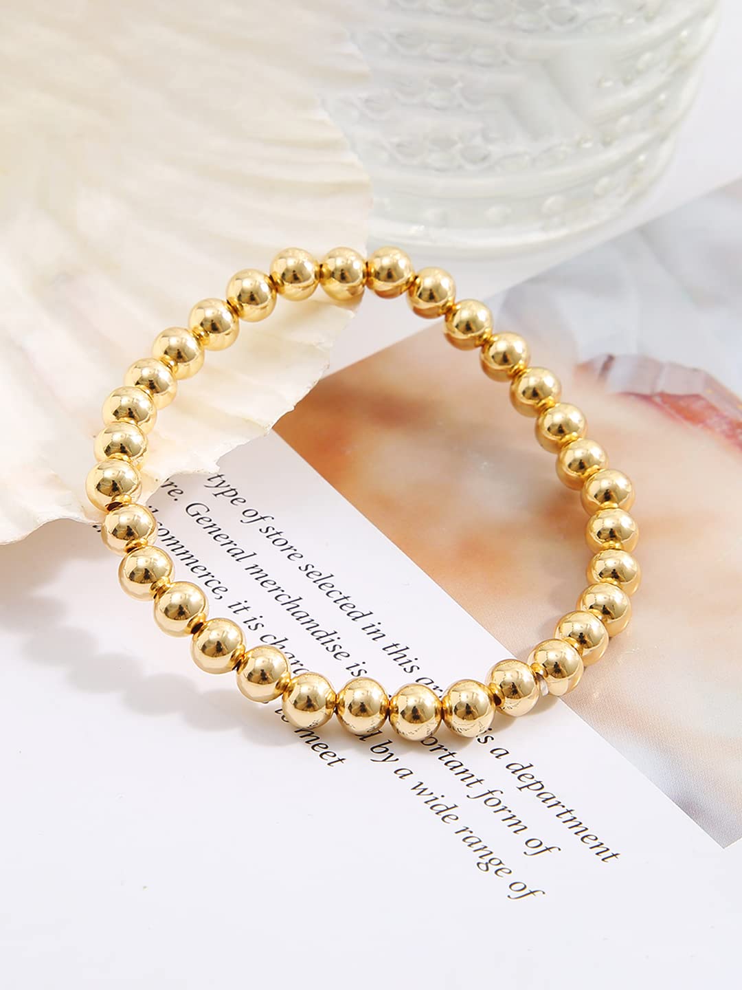 Yellow Chimes Bracelet For Women Gold Tone Beads Studded Bracelet For Women and Girls