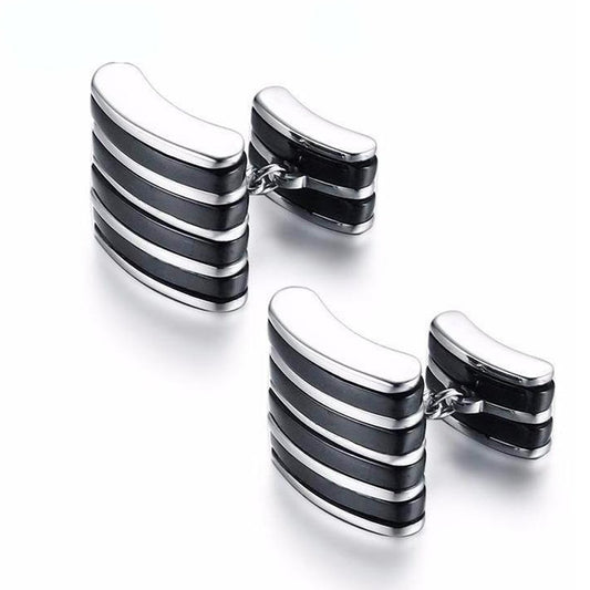 Yellow Chimes Sober Stainless Steel Cufflinks for Men and Boys