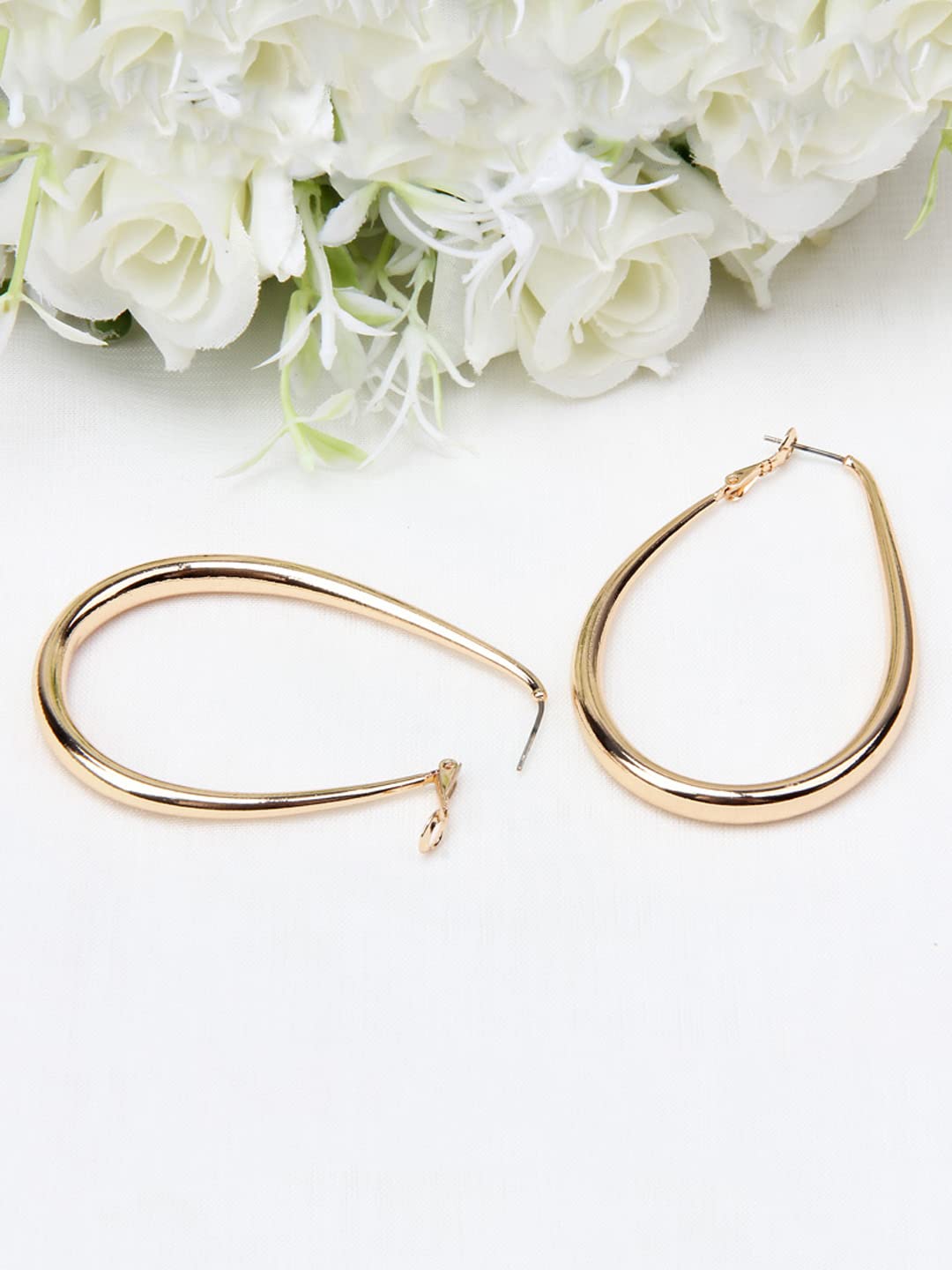 Yellow Chimes Earrings for Women and Girls Hoop Earrings for Girls| Gold Plated Oval Shaped Hoop Earrings | Birthday Gift for girls and women Anniversary Gift for Wife