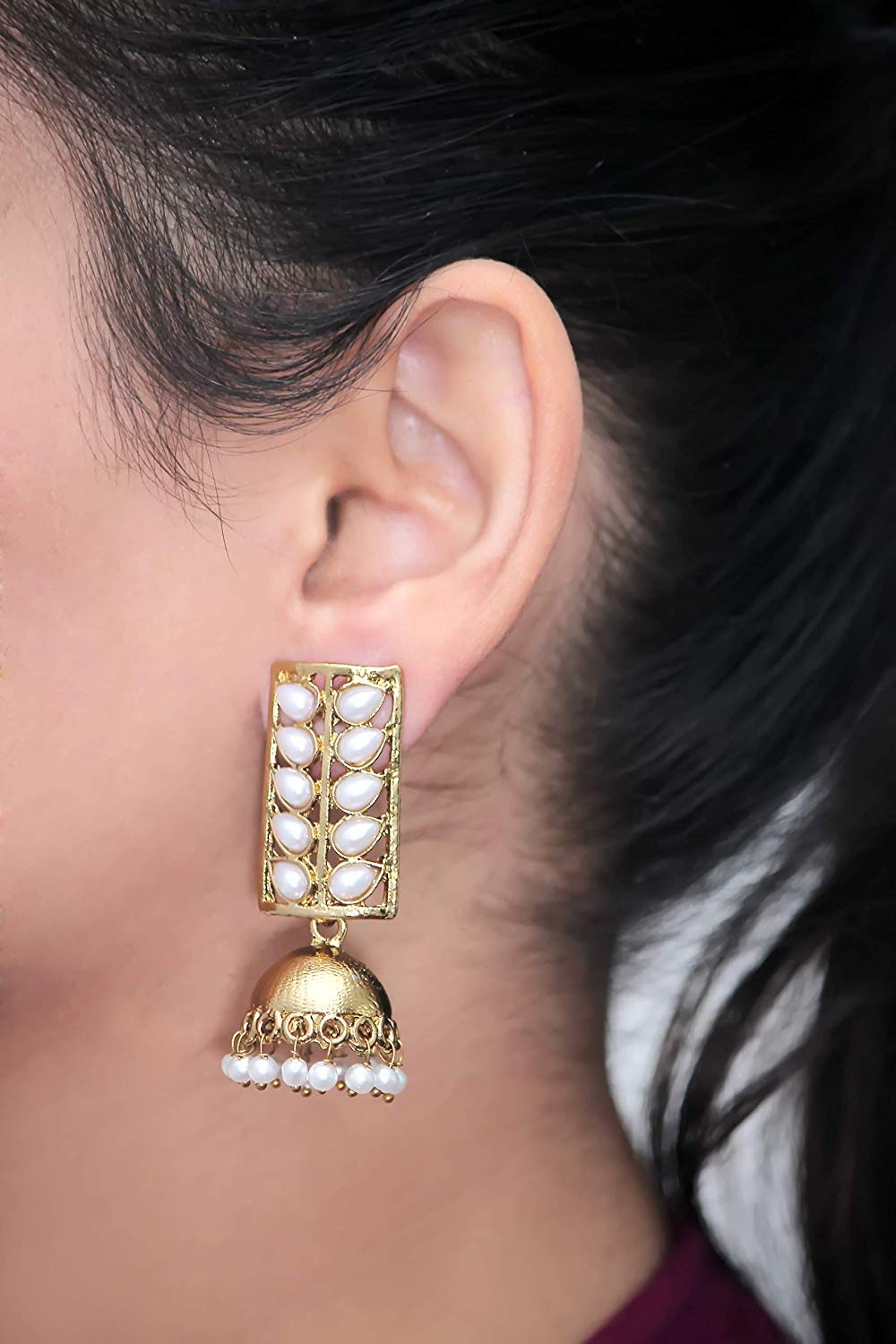 Indian Bollywood Style Big Blue Traditional Jhumka Earrings for Girls | eBay