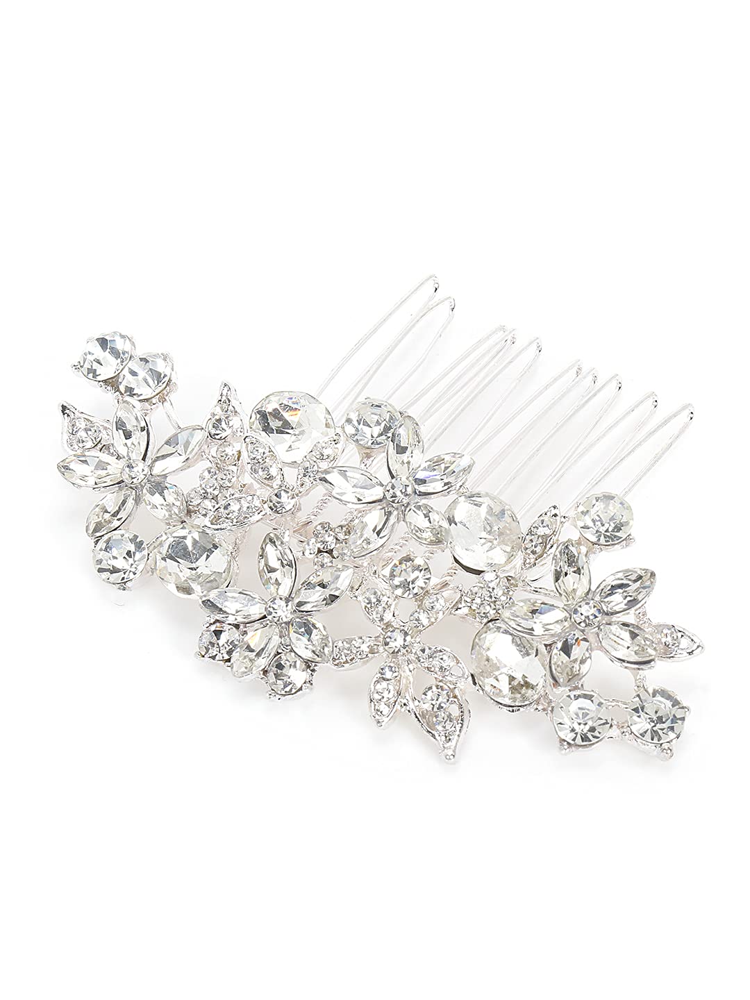 Yellow Chimes Comb Pin for Women Hair Accessories for Women Floral Comb Clips for Hair for Women Western Crystal Hair Pin Bridal Hair Accessories for Wedding Side Pin / Comb Pin / Juda Pin Accessories for Women