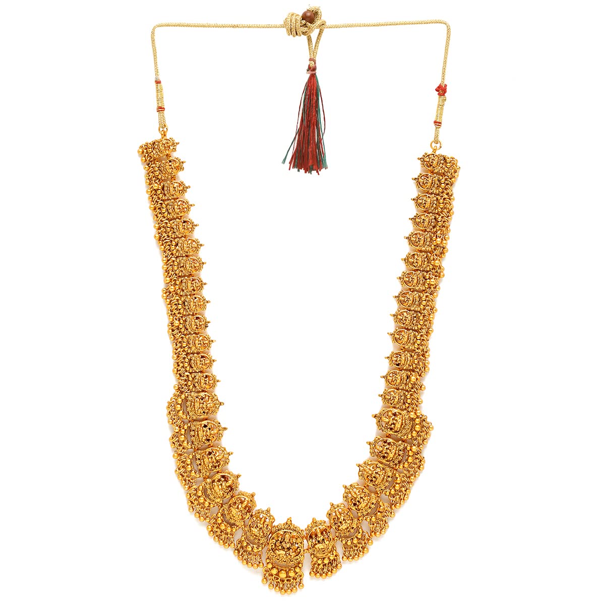 Yellow Chimes Jewellery Set for Women Gold Plated Temple Bridal Choker Necklace with Long Necklace Kamarbandh and Earrings for Womens and Girls