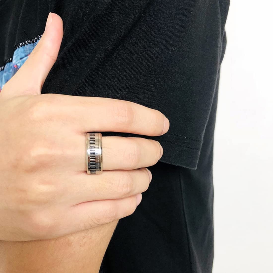 Buy Black Fidget Spinner Rings for Men & Boys Stainless Steel Spinning Ring  Stainless Steel Titanium Plated Chain Ring - Multi Finger (17) at Amazon.in