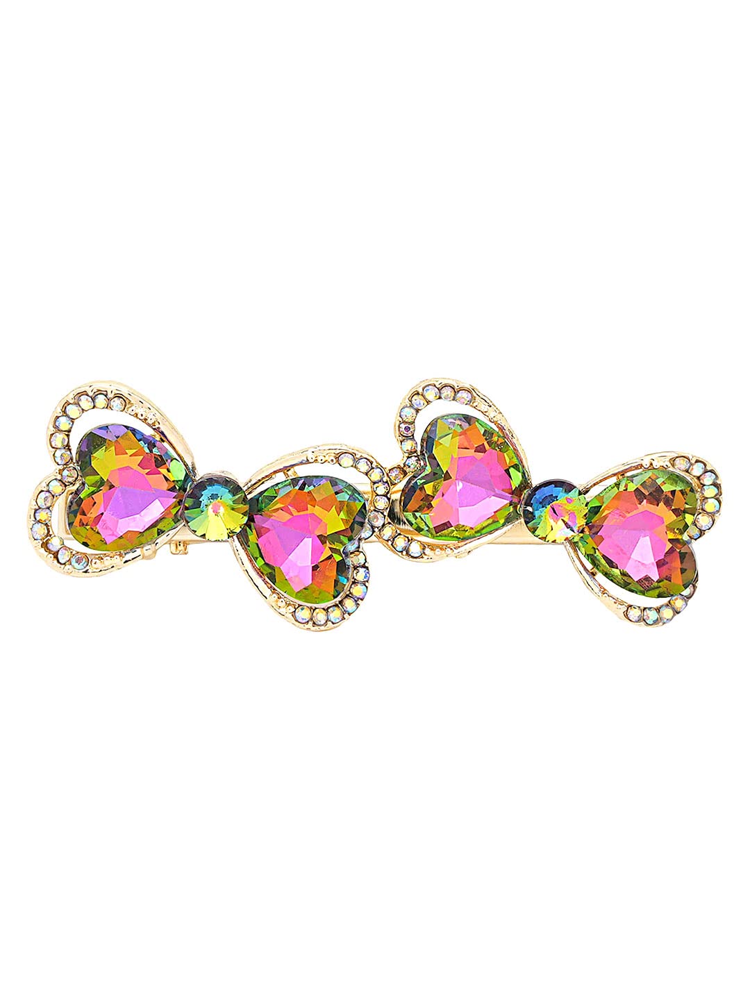 Yellow Chimes Hair Clips for Women Girls Hair Accessories for Women Green Crystal Hair Clip Bow Hair Clips for Girls Hairclips Alligator Clips for Hair Pins for Women and Girls Gift for Women & Girls