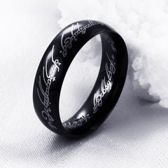 Yellow Chimes Rings for Men Black colored Metal Stainless Steel Band style fashion Forward Ring for Men and Boys